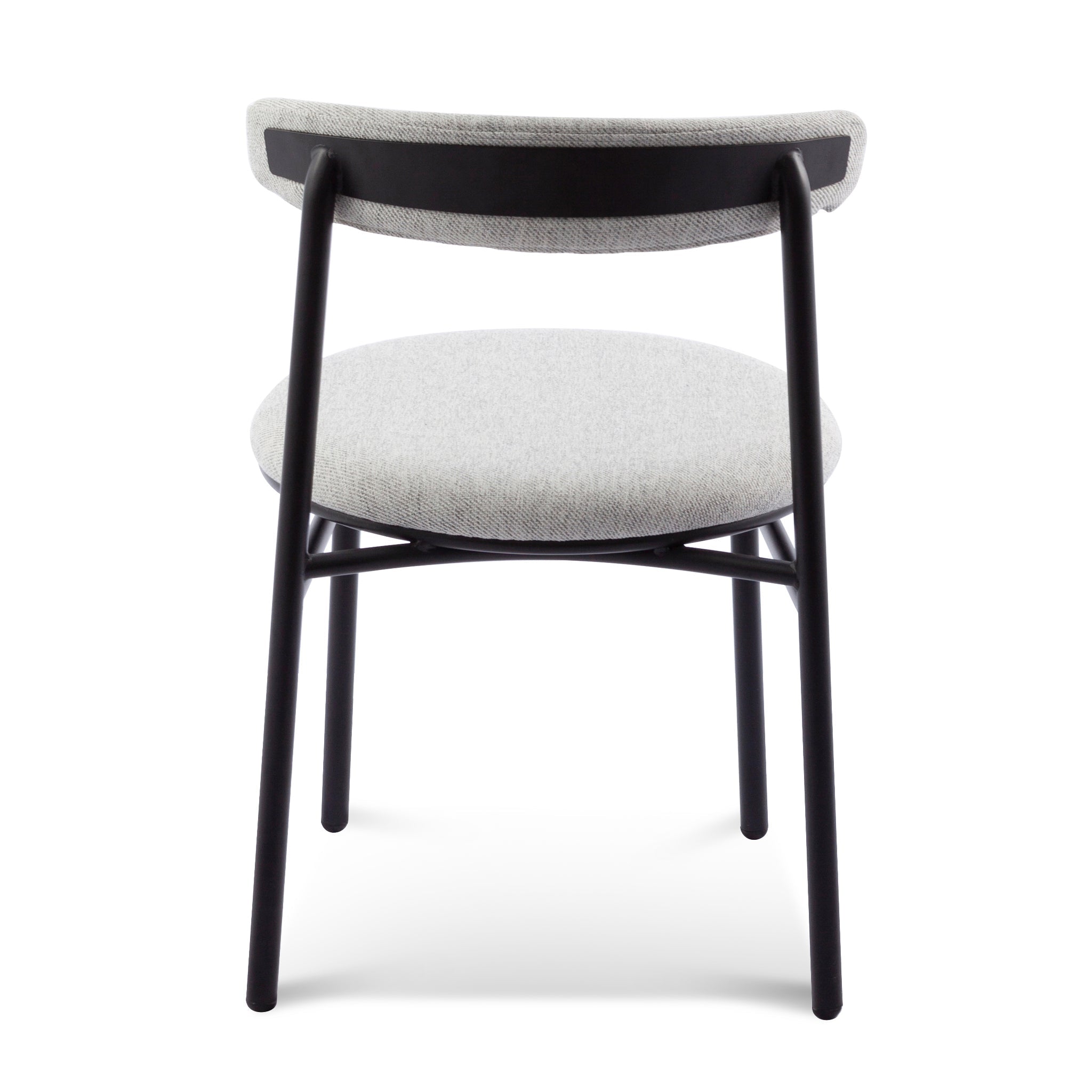 Fabric Verona Dining Chair - Silver Grey with Black Legs (Set of 2)