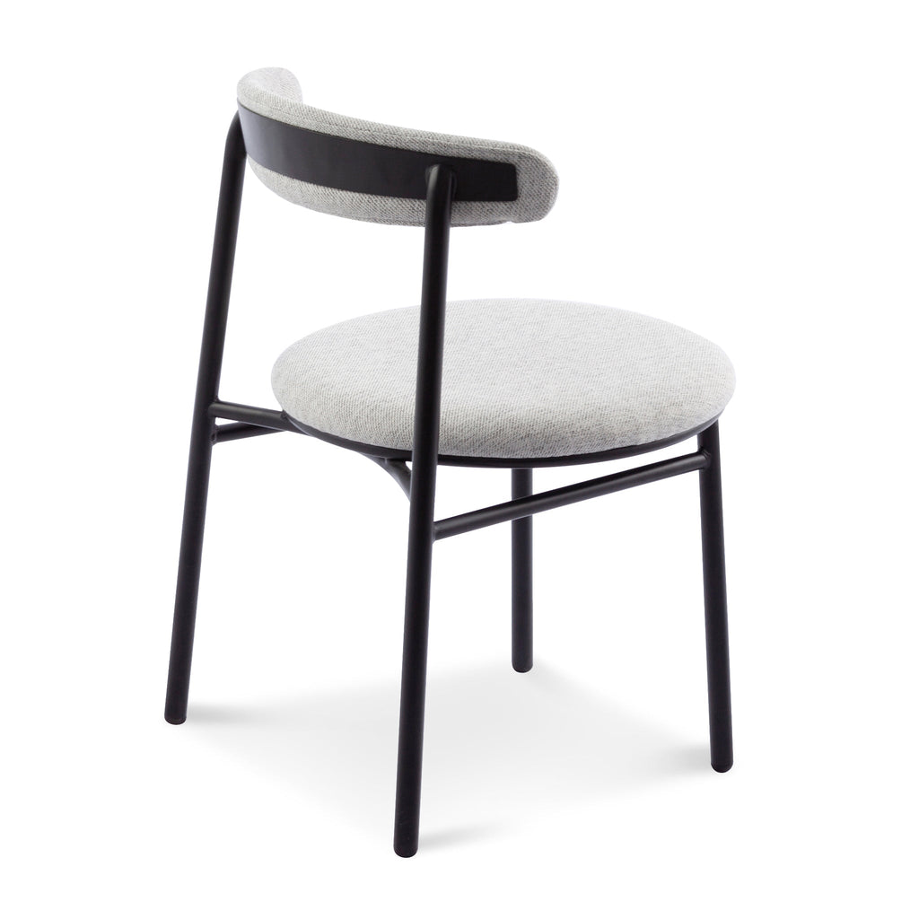 Fabric Verona Dining Chair - Silver Grey with Black Legs (Set of 2)