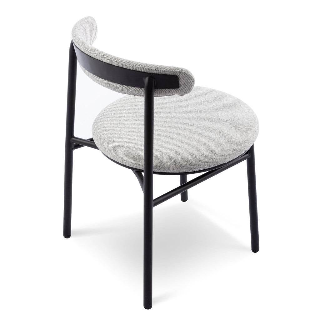 Fabric Verona Dining Chair - Silver Grey with Black Legs (Set of 2)