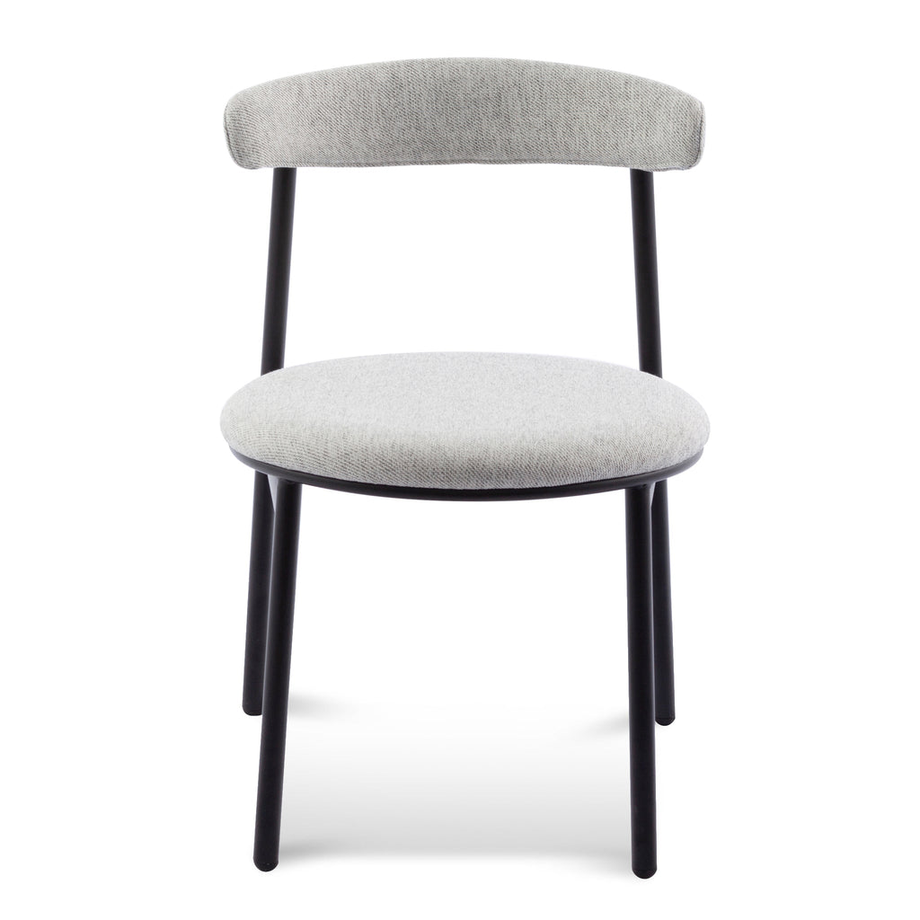 Fabric Verona Dining Chair - Silver Grey with Black Legs (Set of 2)