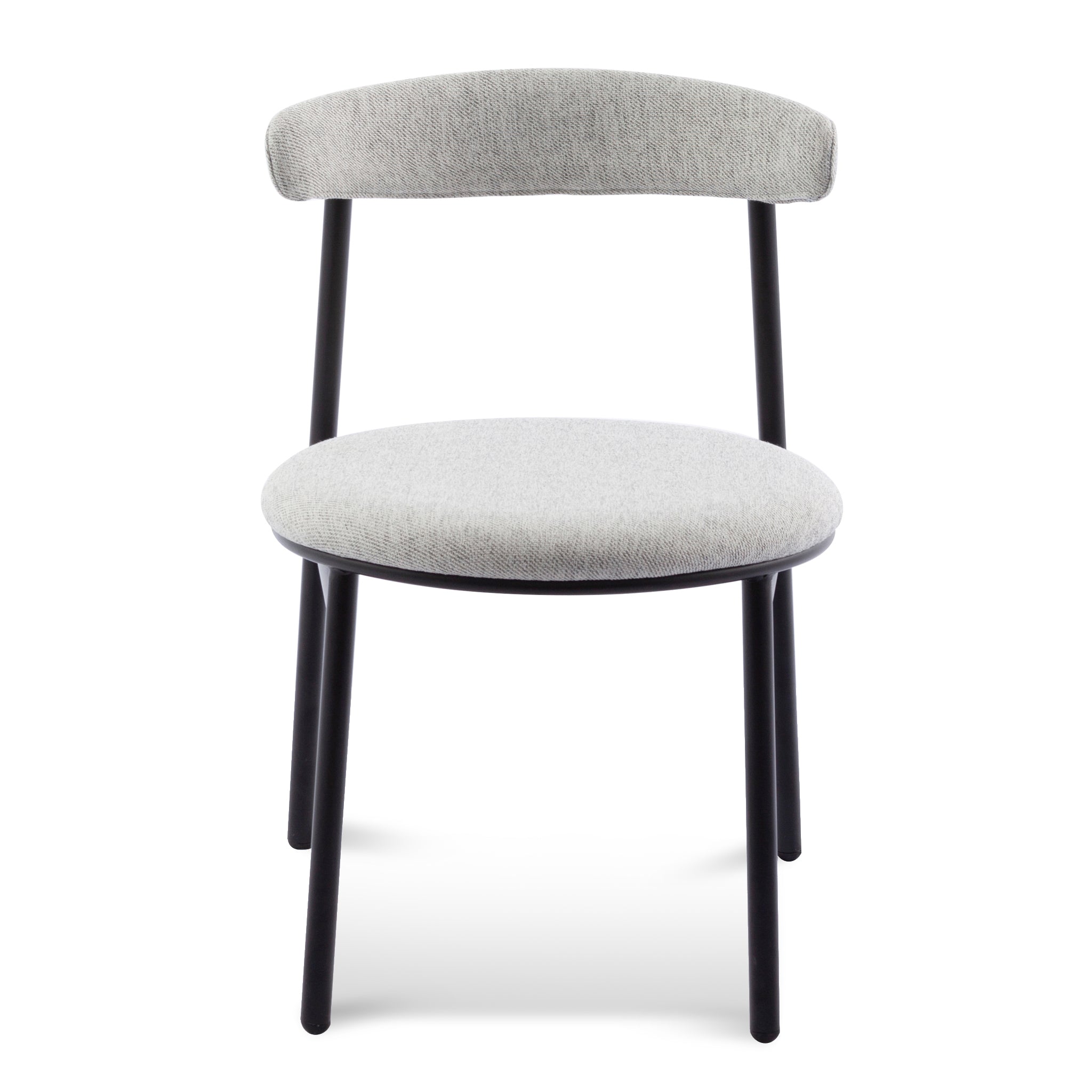 Fabric Verona Dining Chair - Silver Grey with Black Legs (Set of 2)
