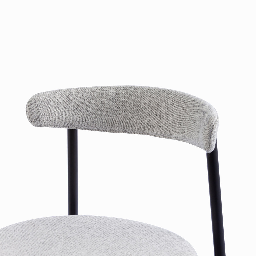Fabric Verona Dining Chair - Silver Grey with Black Legs (Set of 2)
