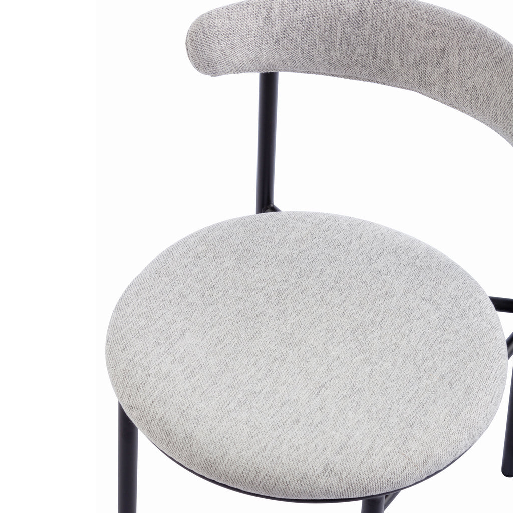 Fabric Verona Dining Chair - Silver Grey with Black Legs (Set of 2)