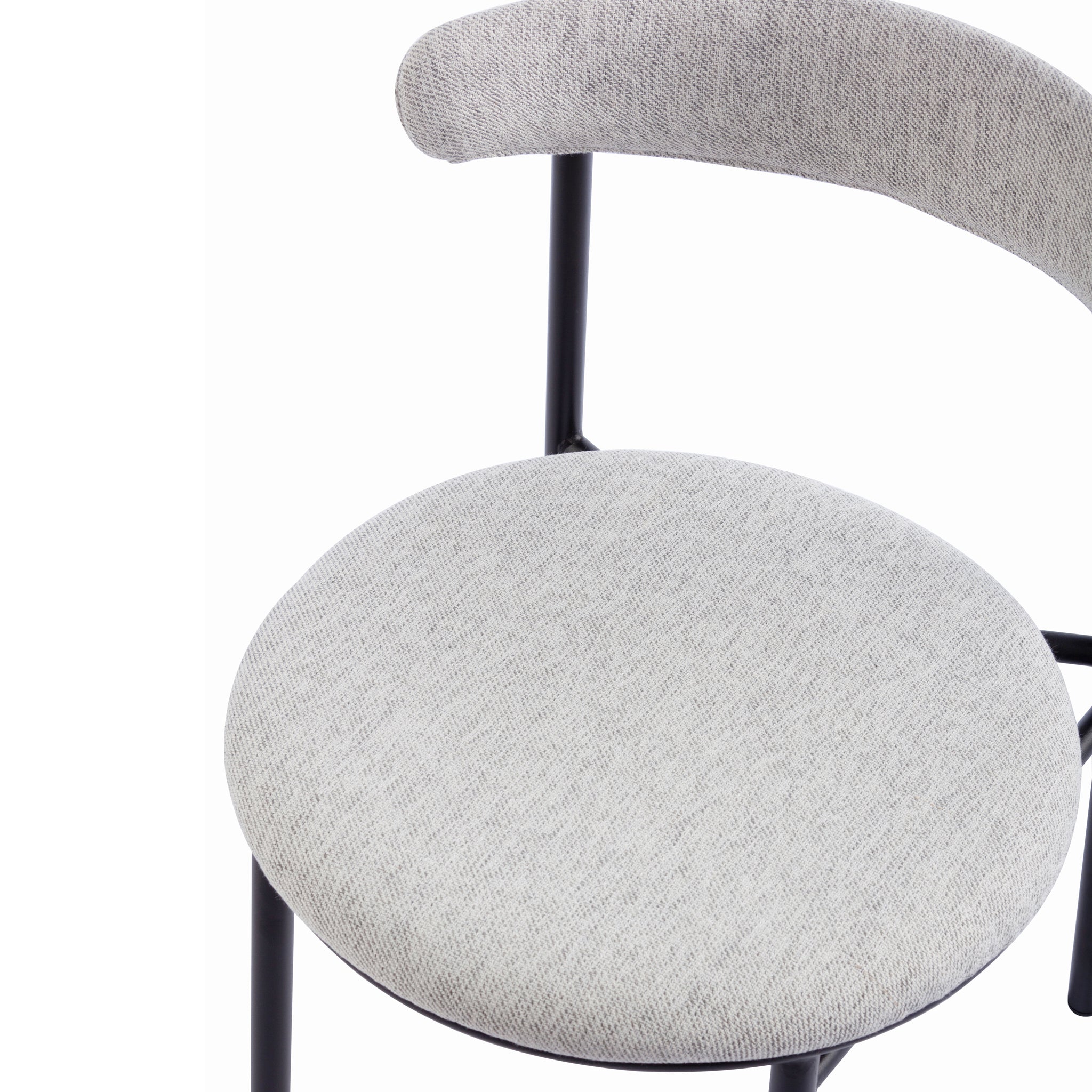 Fabric Verona Dining Chair - Silver Grey with Black Legs (Set of 2)
