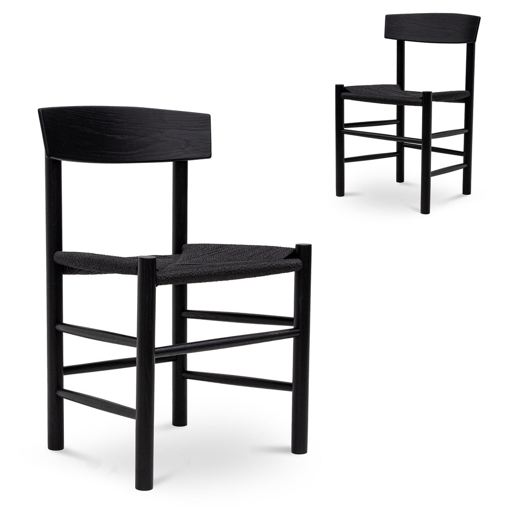 Rattan Verona Dining Chair - Full Black (Set of 2)