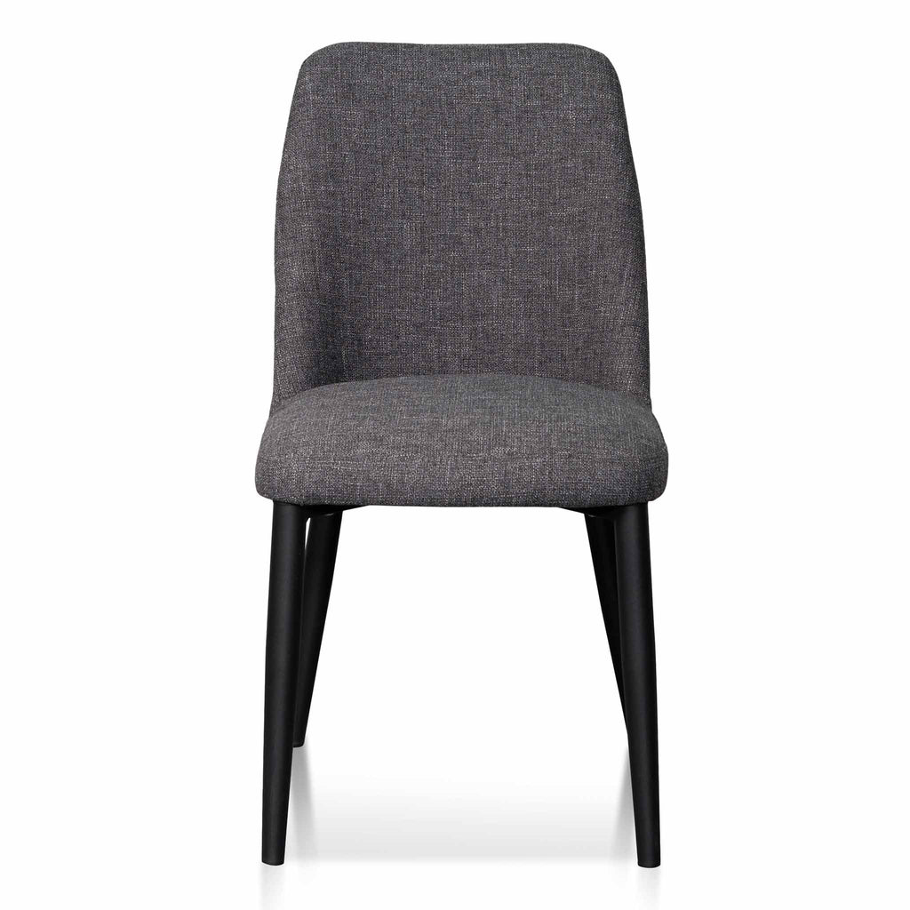 Fabric Verona Dining Chair - Dark Grey with Black Legs (Set of 2)