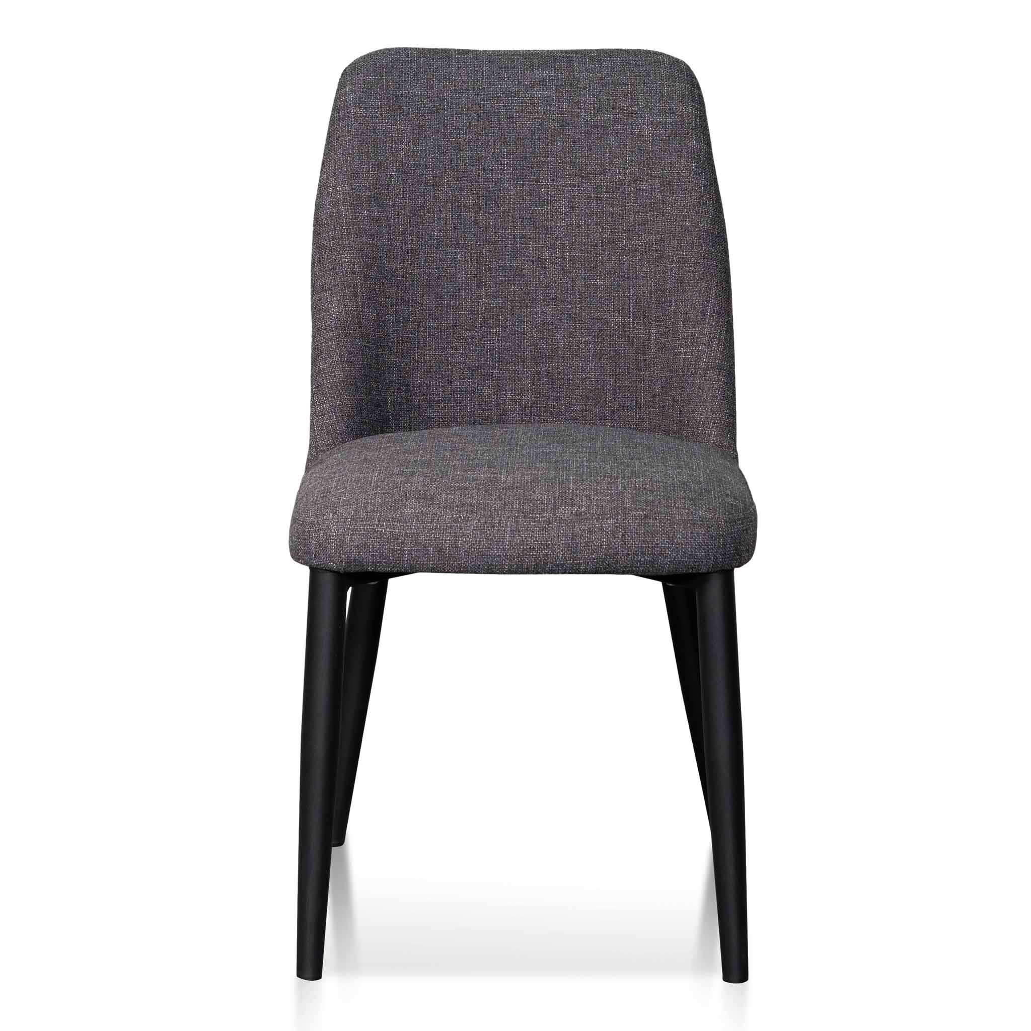 Fabric Verona Dining Chair - Dark Grey with Black Legs (Set of 2)