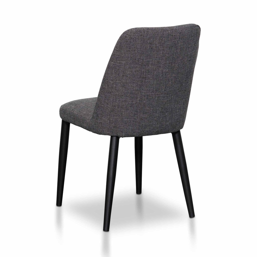 Fabric Verona Dining Chair - Dark Grey with Black Legs (Set of 2)
