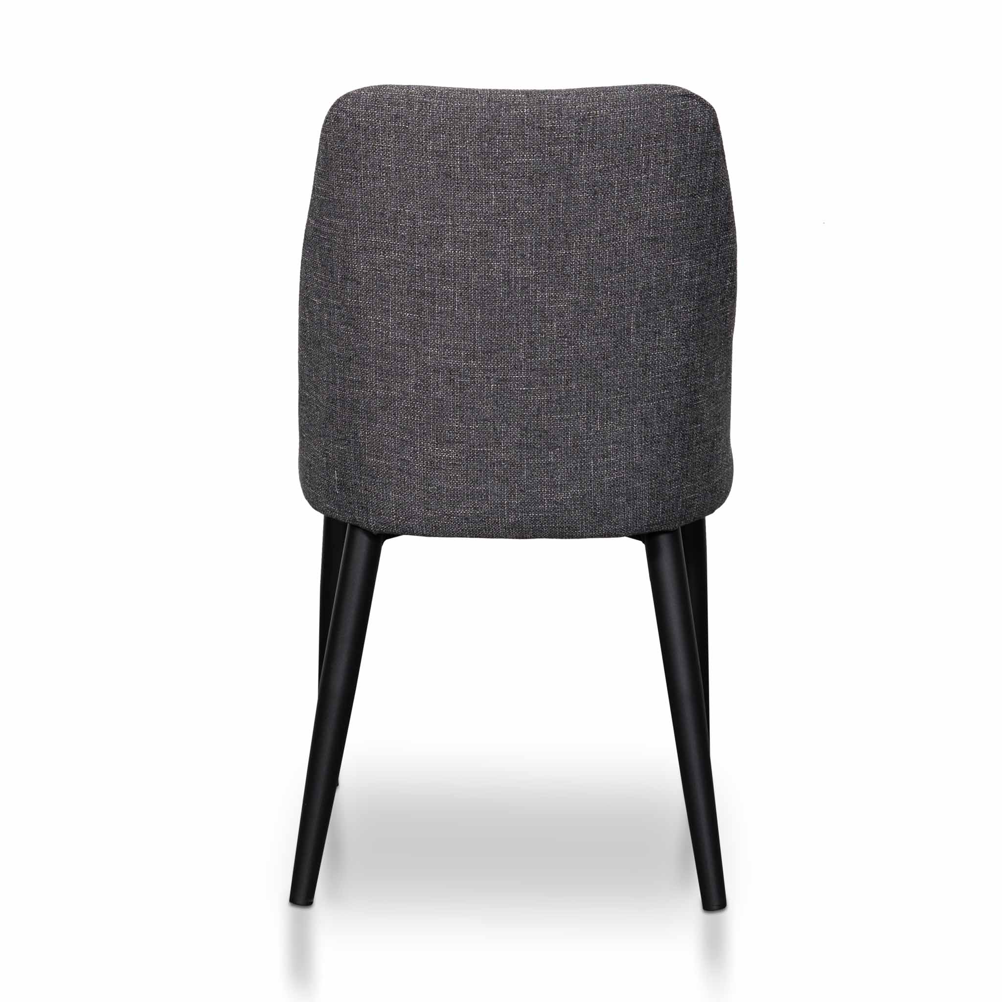Fabric Verona Dining Chair - Dark Grey with Black Legs (Set of 2)