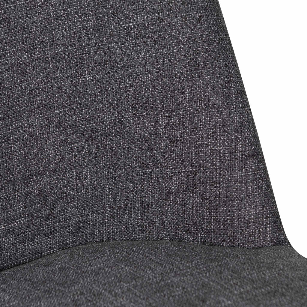 Fabric Verona Dining Chair - Dark Grey with Black Legs (Set of 2)