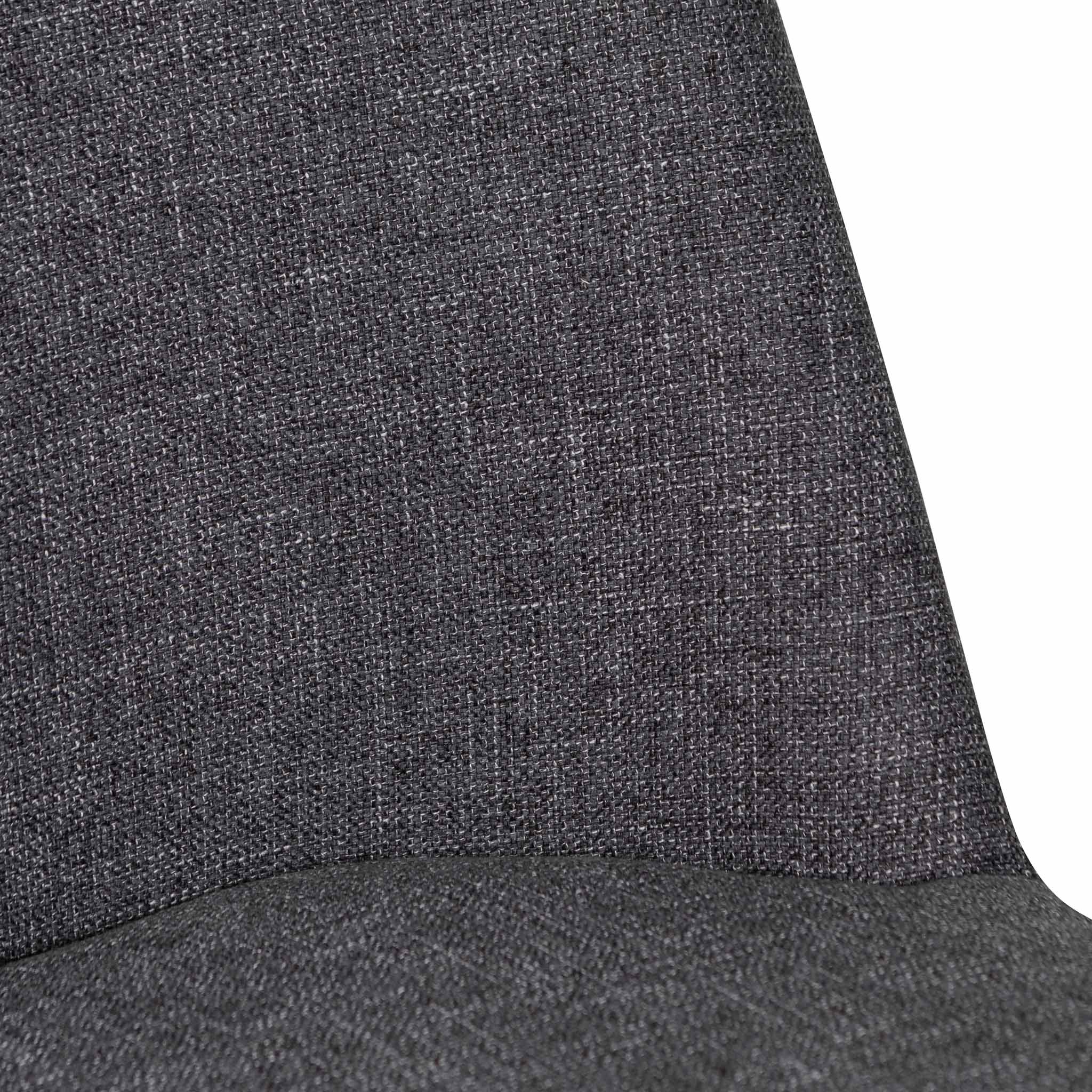 Fabric Verona Dining Chair - Dark Grey with Black Legs (Set of 2)