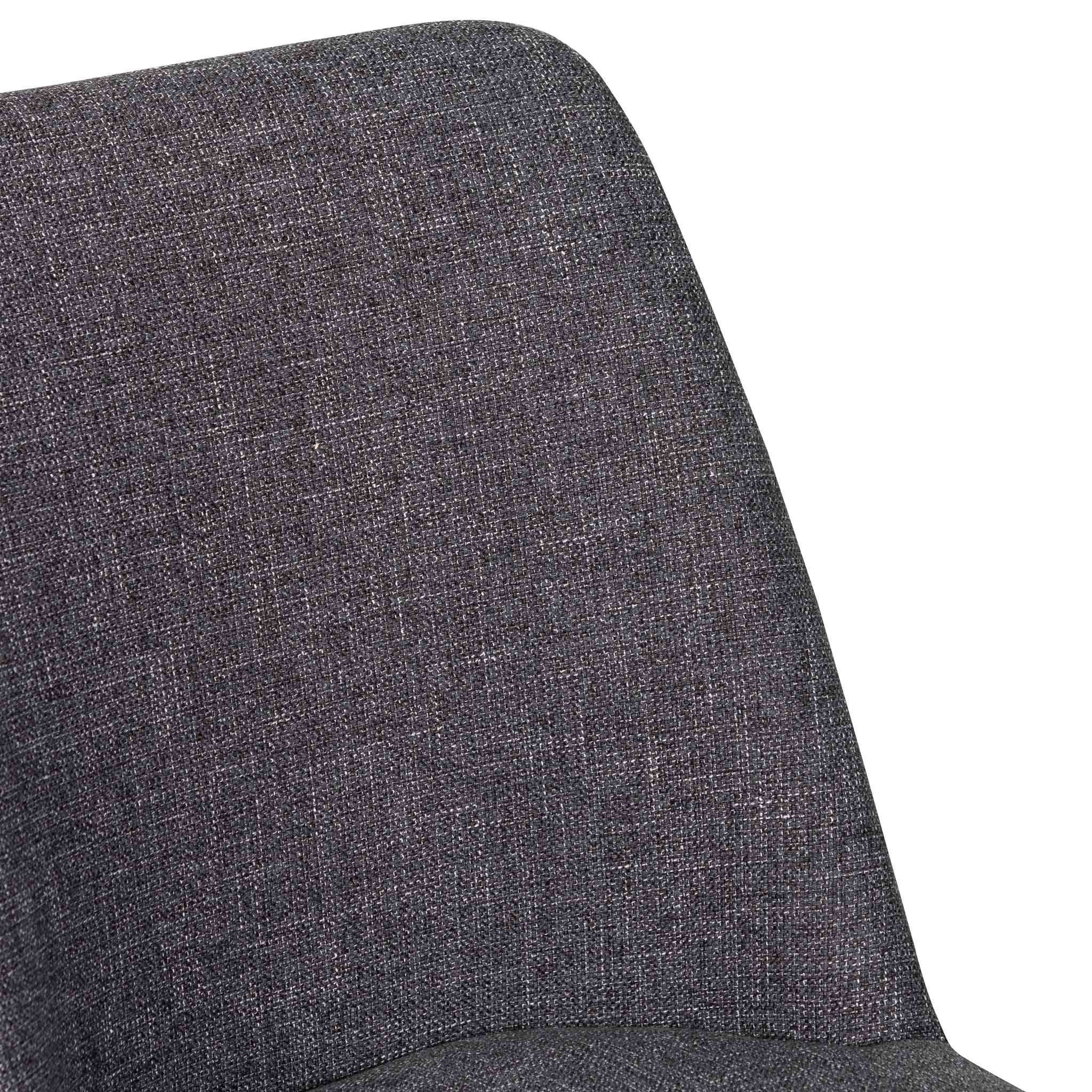 Fabric Verona Dining Chair - Dark Grey with Black Legs (Set of 2)