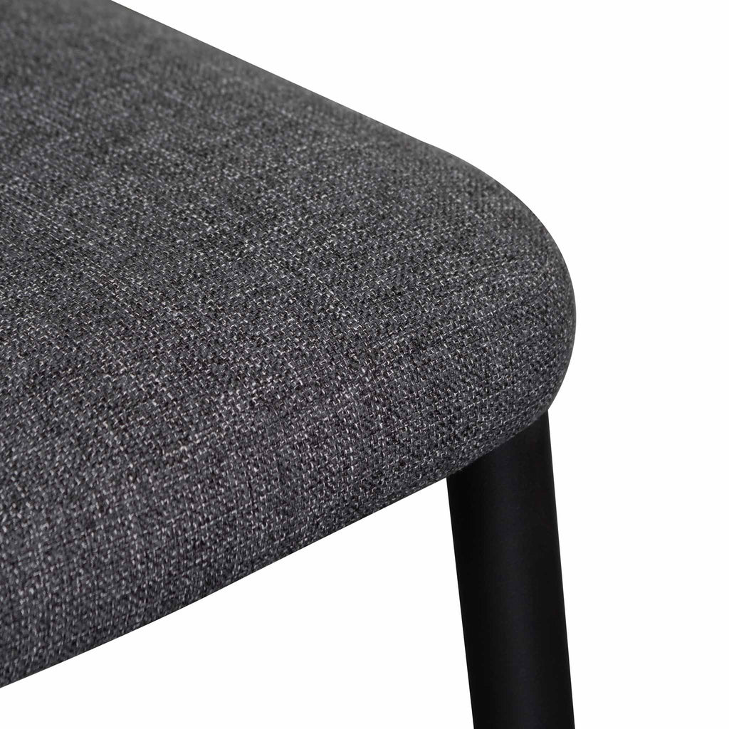 Fabric Verona Dining Chair - Dark Grey with Black Legs (Set of 2)