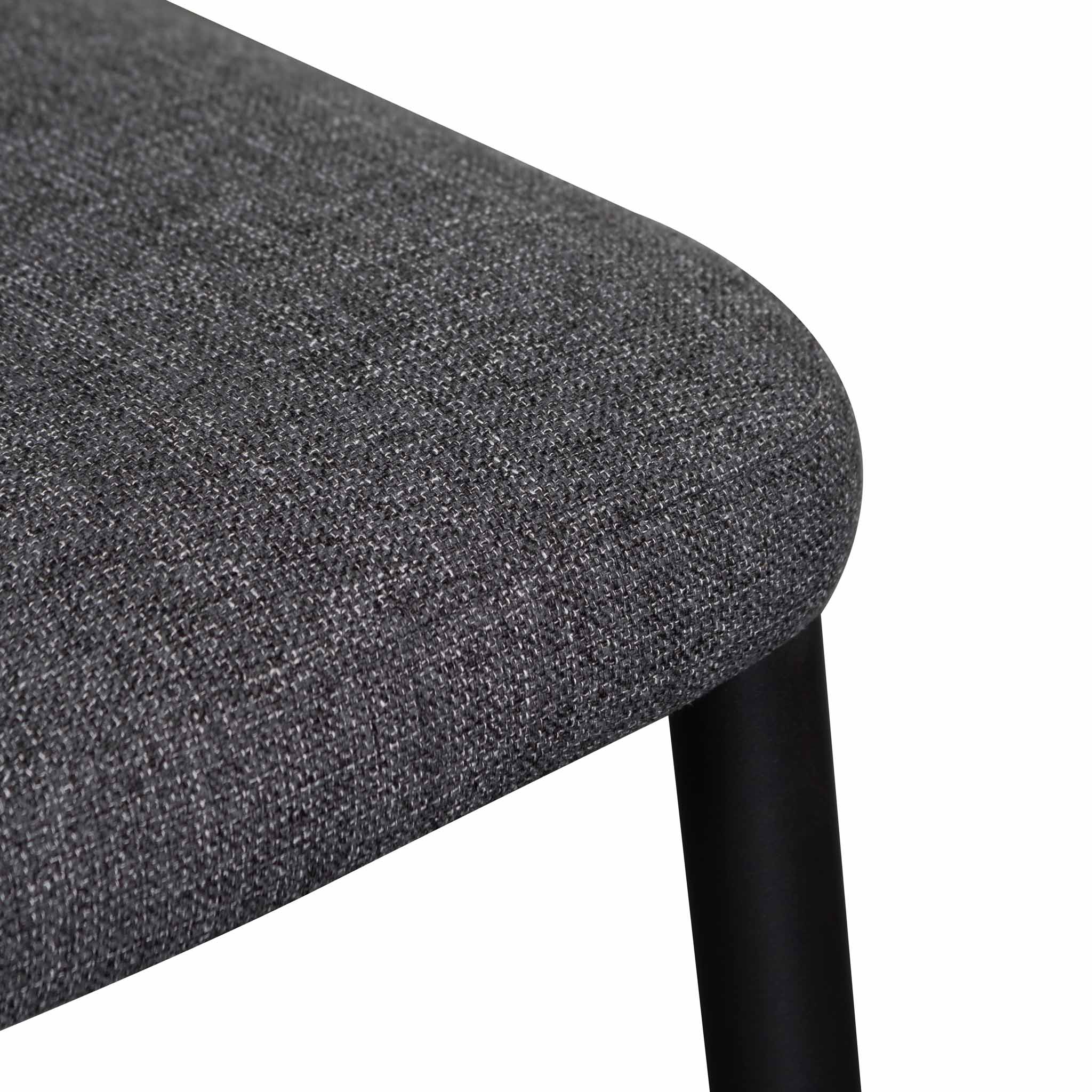 Fabric Verona Dining Chair - Dark Grey with Black Legs (Set of 2)