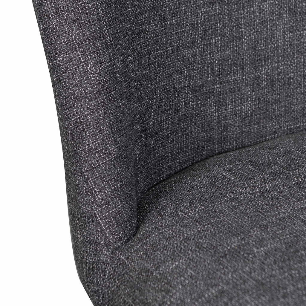 Fabric Verona Dining Chair - Dark Grey with Black Legs (Set of 2)