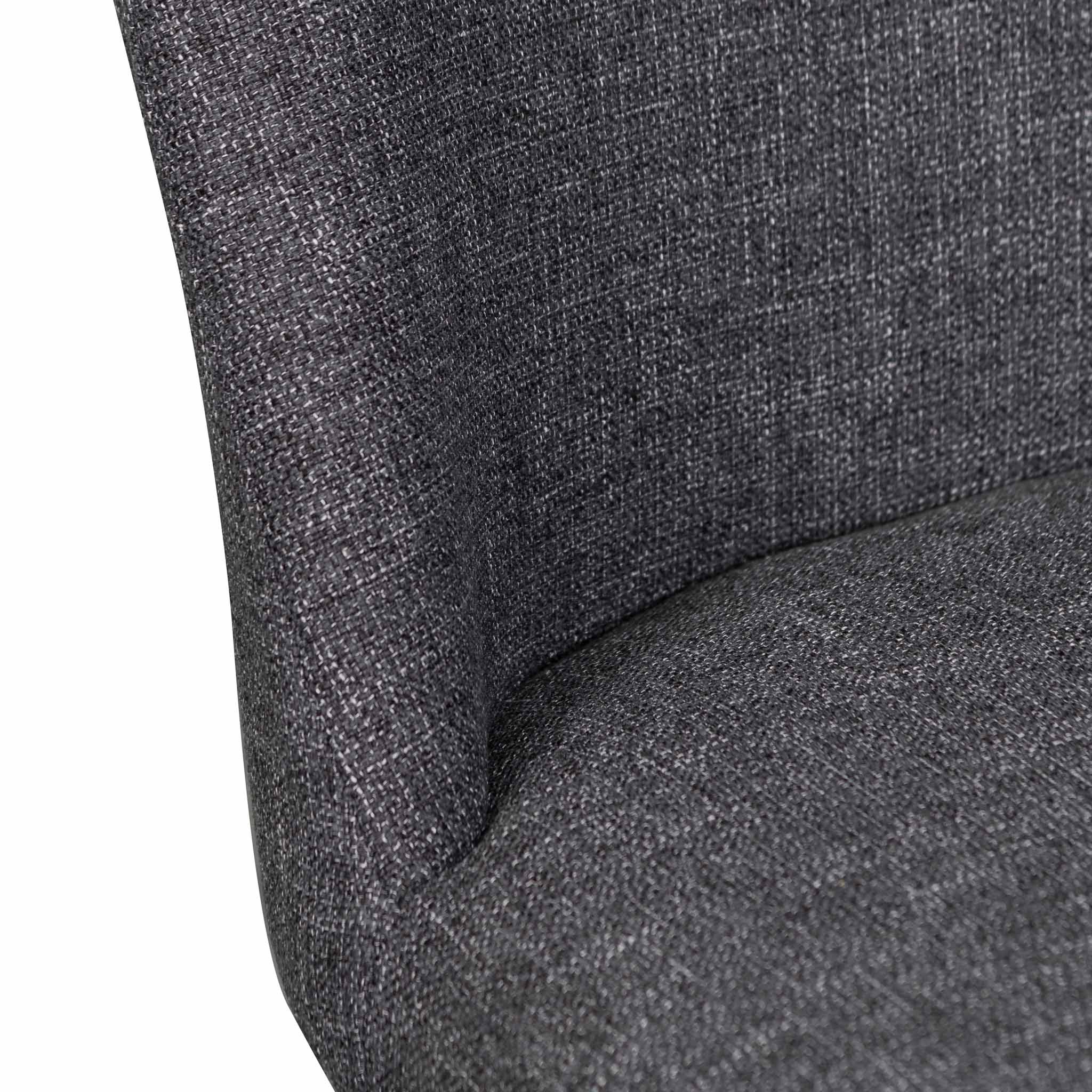 Fabric Verona Dining Chair - Dark Grey with Black Legs (Set of 2)