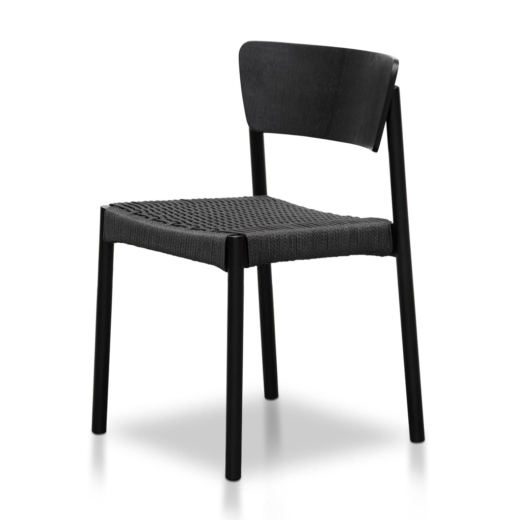 Rope Seat Verona Dining Chair - Black (Set of 2)