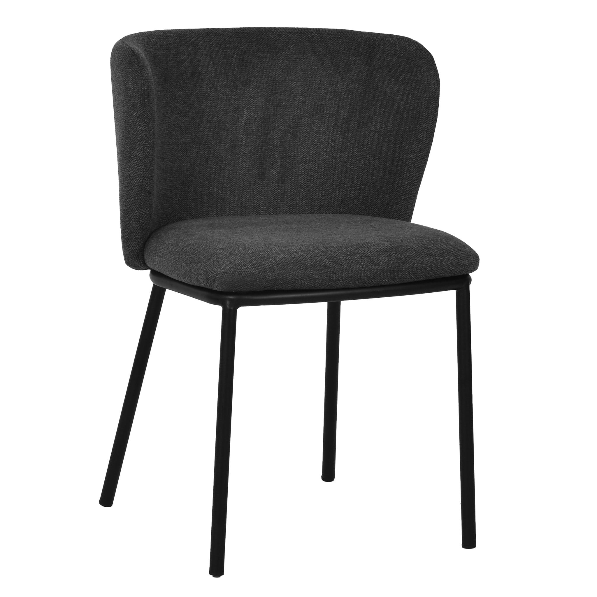 Fabric Verona Dining Chair - Charcoal Grey (Set of 2)