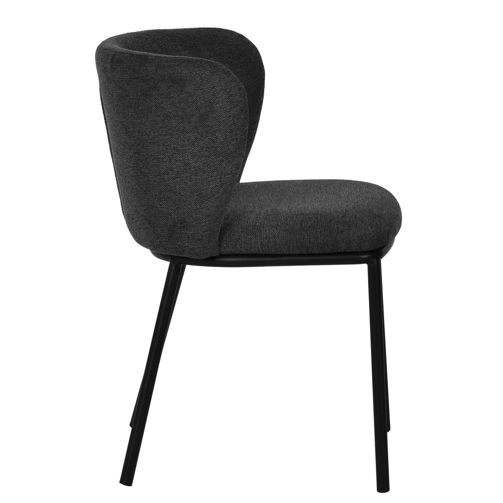 Fabric Verona Dining Chair - Charcoal Grey (Set of 2)