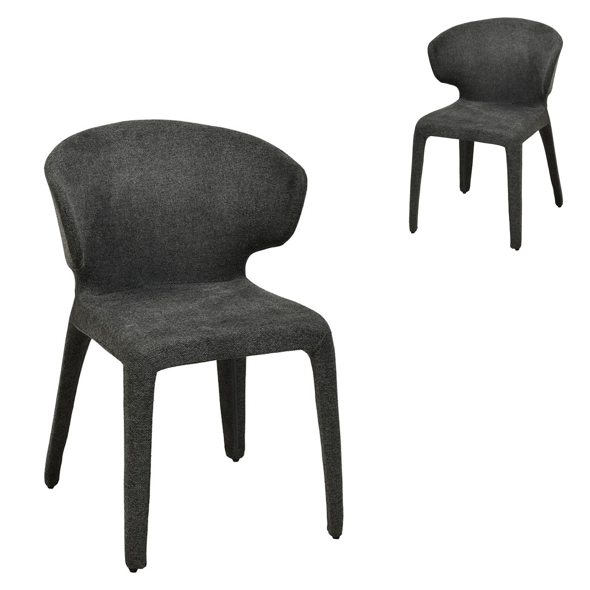 Fabric Verona Dining Chair - Charcoal Grey (Set of 2)