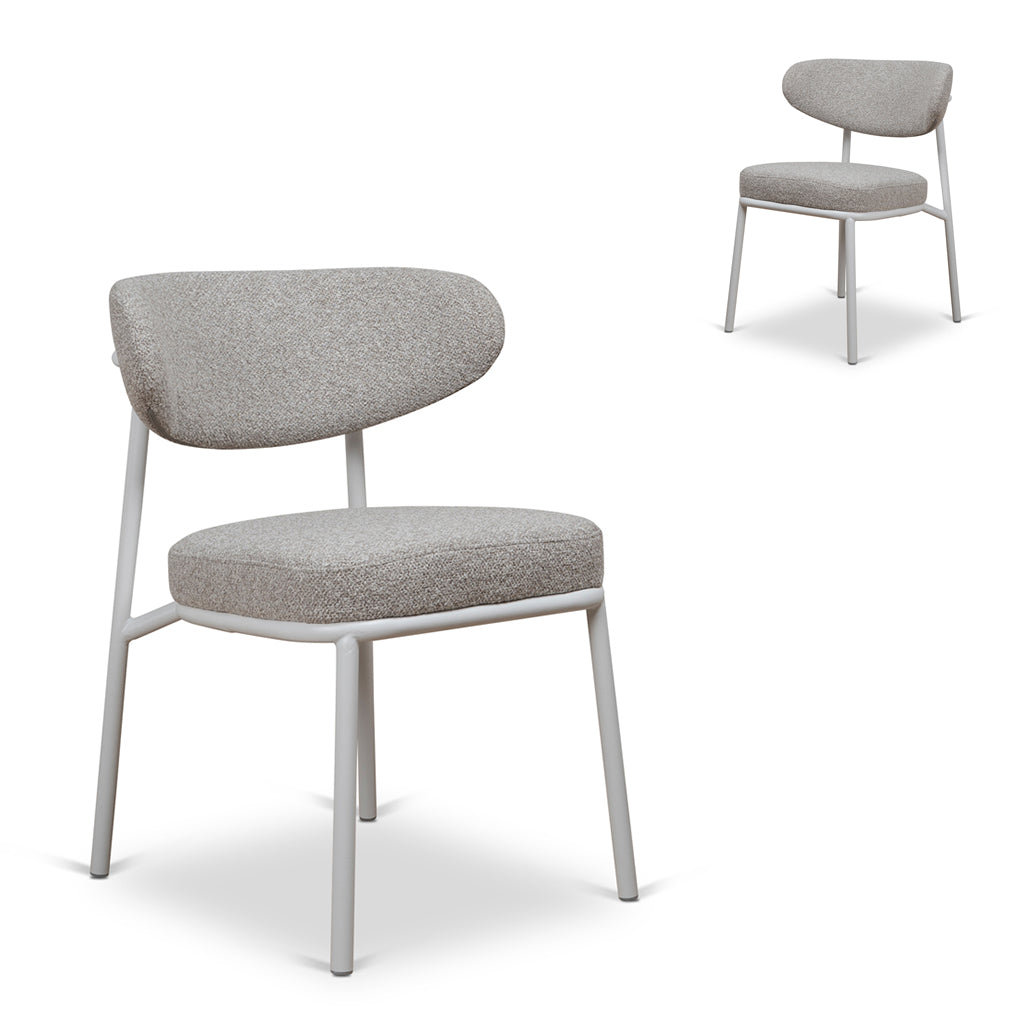 White Verona Dining Chair - Clay Grey (Set of 2)