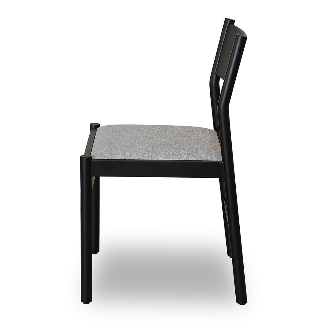 Mirit Black Verona Dining Chair - Moon Grey (Set of 2)
