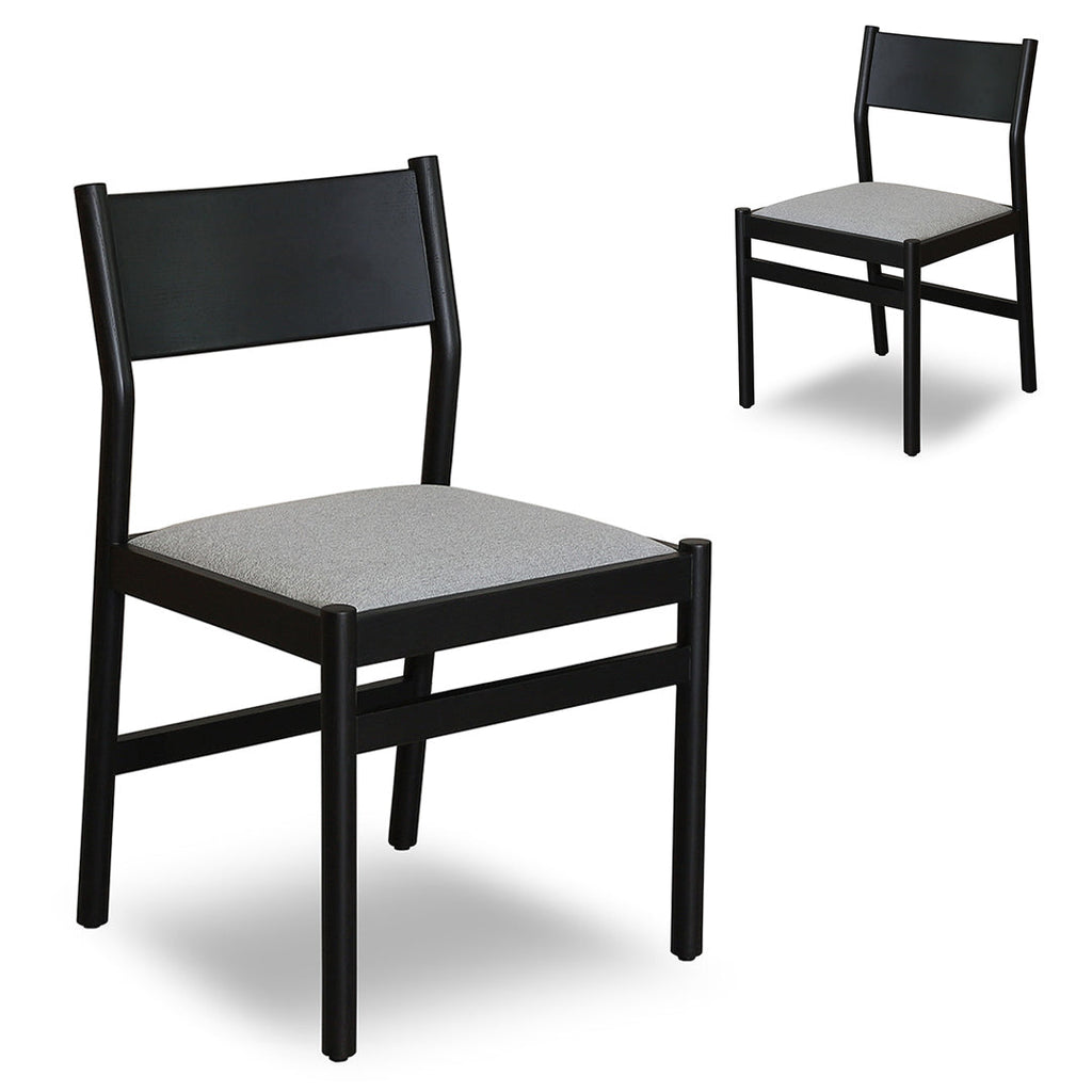 Mirit Black Verona Dining Chair - Moon Grey (Set of 2)