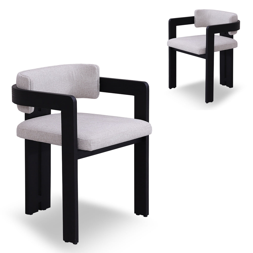 Black Verona Dining Chair - Stone Beige (Set of 2)