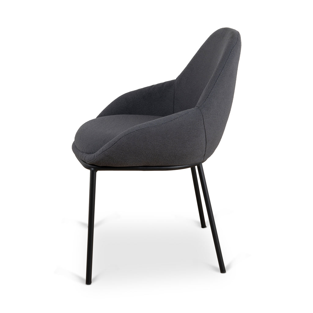 Fabric Verona Dining Chair - Charcoal