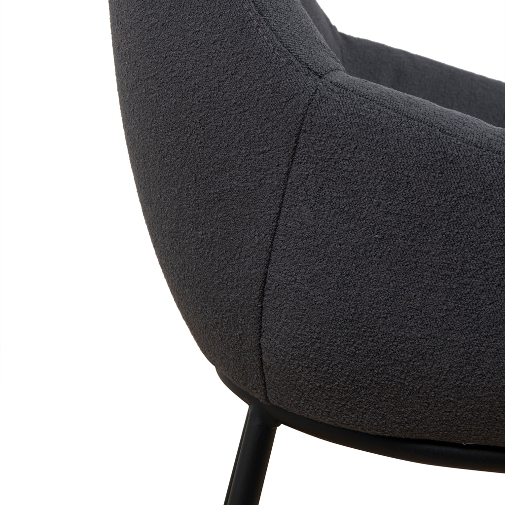 Fabric Verona Dining Chair - Charcoal
