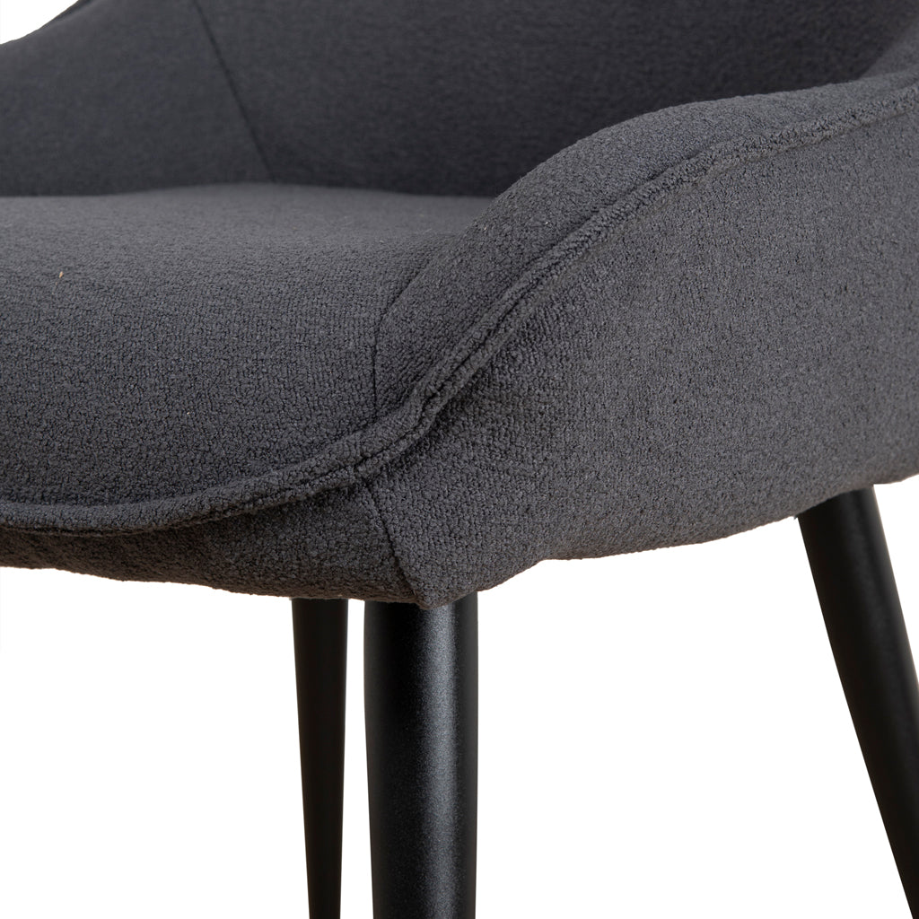 Fabric Verona Dining Chair - Charcoal