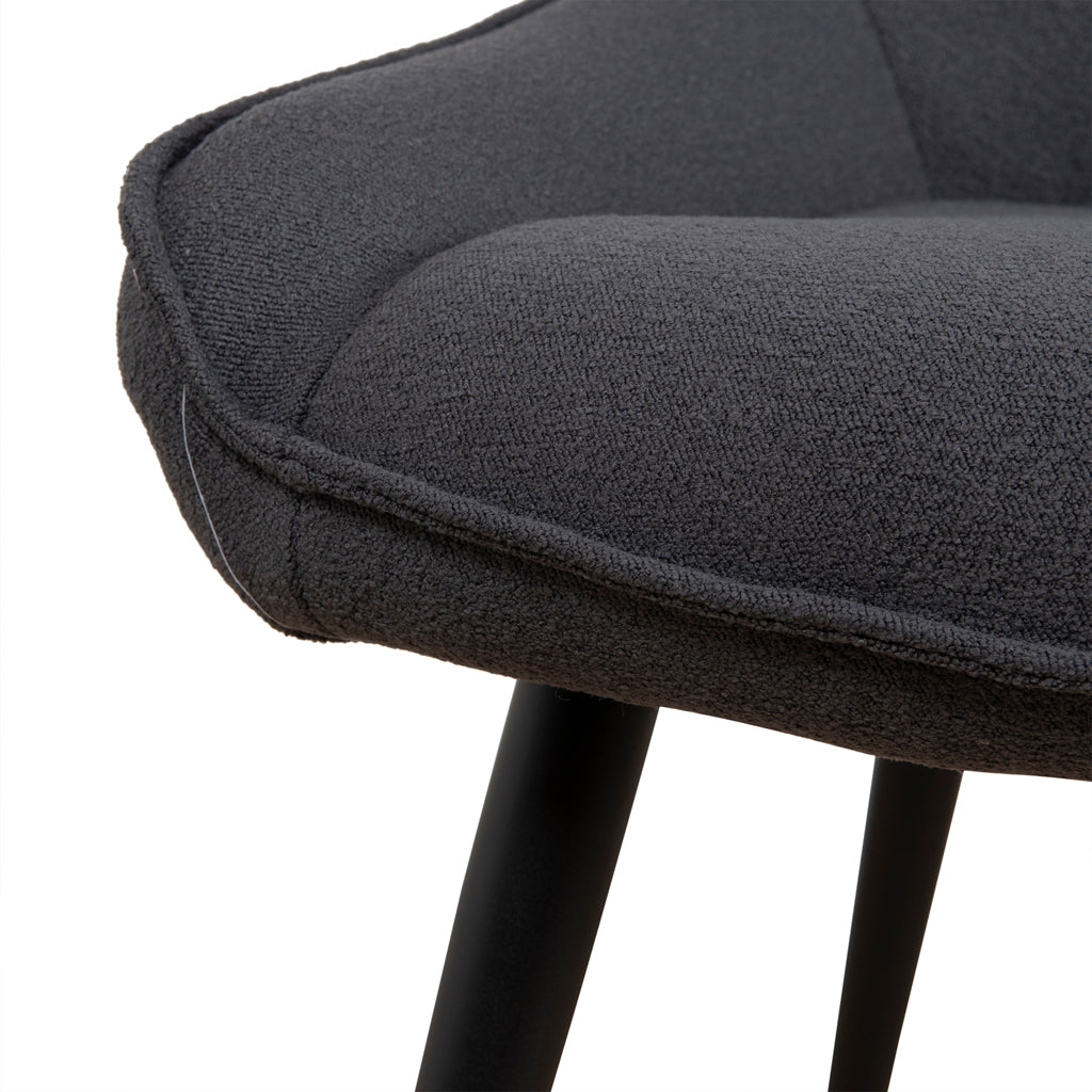 Fabric Verona Dining Chair - Charcoal