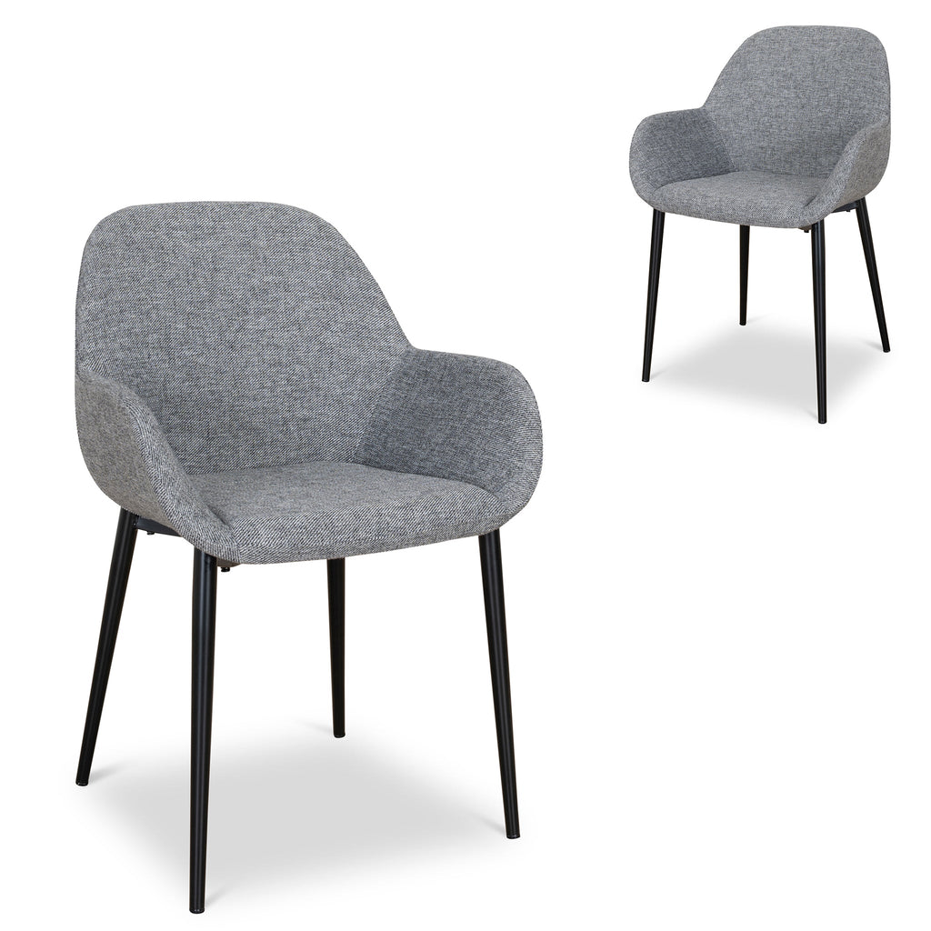 Fabric Verona Dining Chair - Lava Grey (Set of 2)