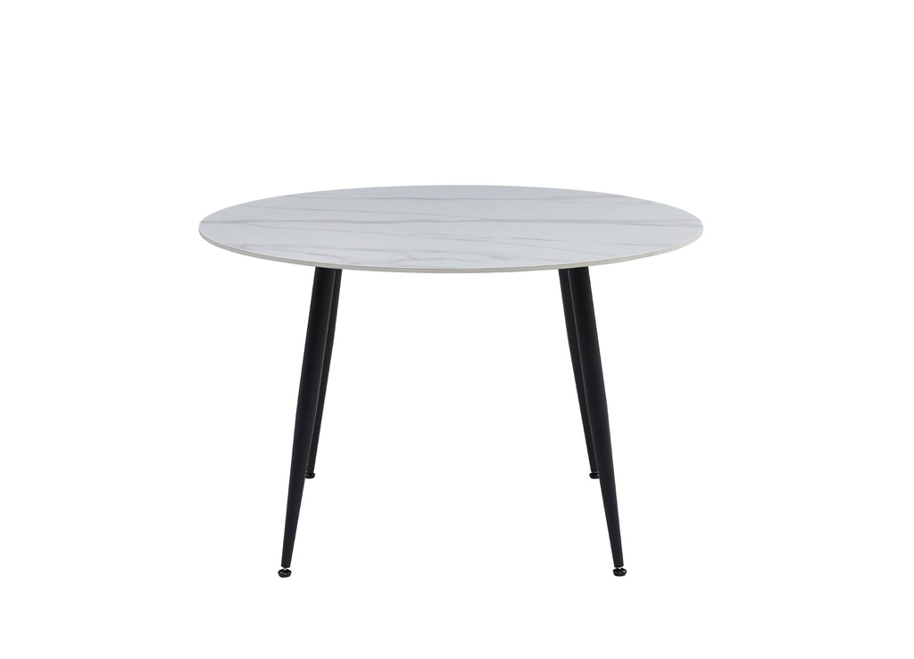 Ashen Dining Table Matte Snow White Ceramic