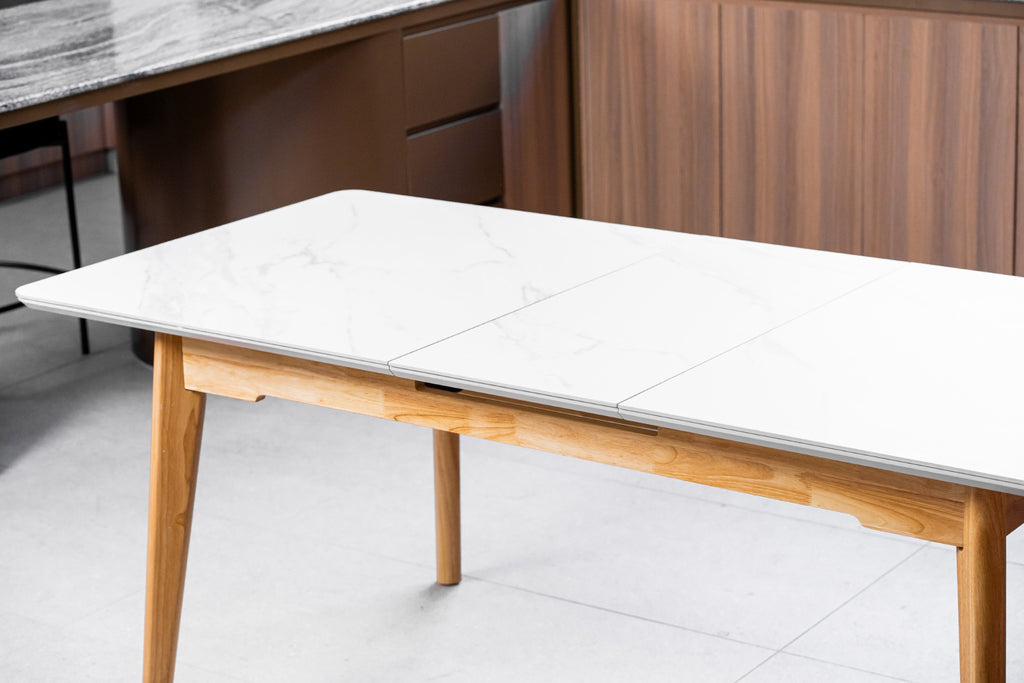 Nordic Extension Dining Table Snow White