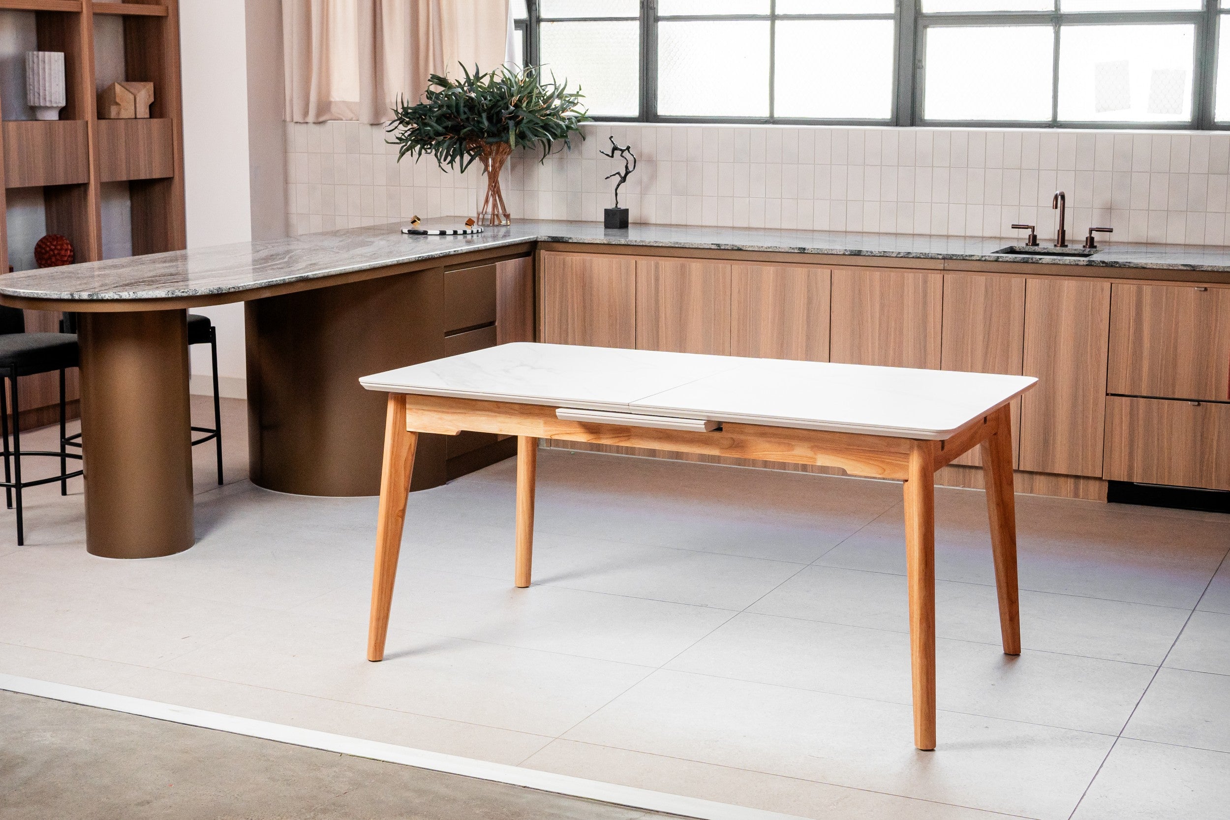 Nordic Extension Dining Table Snow White