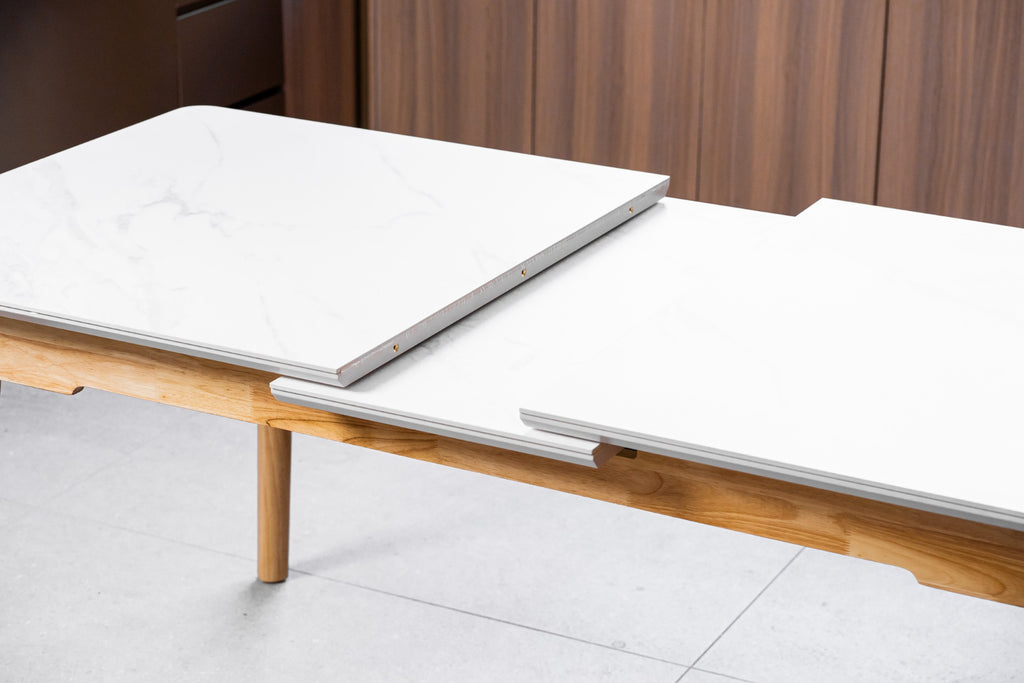 Nordic Extension Dining Table Snow White