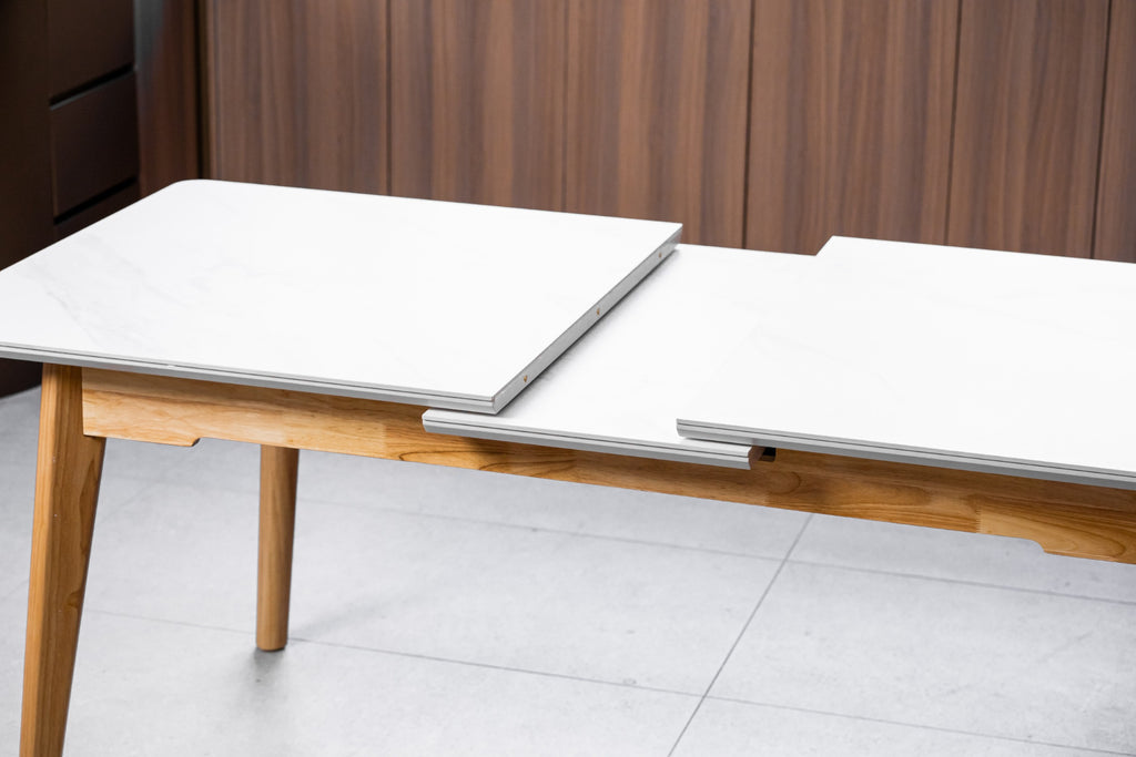 Nordic Extension Dining Table Snow White