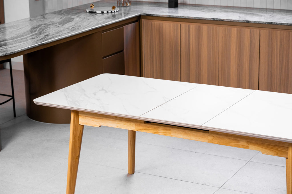 Nordic Extension Dining Table Snow White