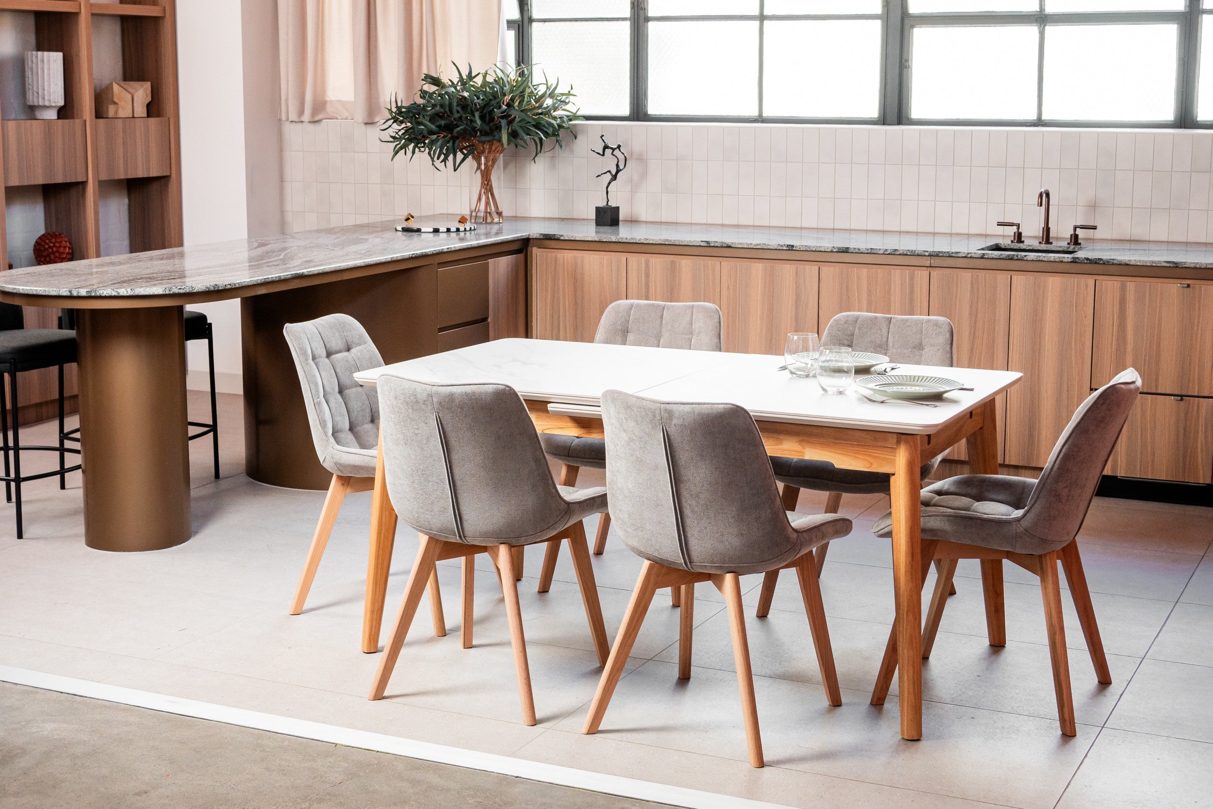 Nordic Extension Dining Table Snow White