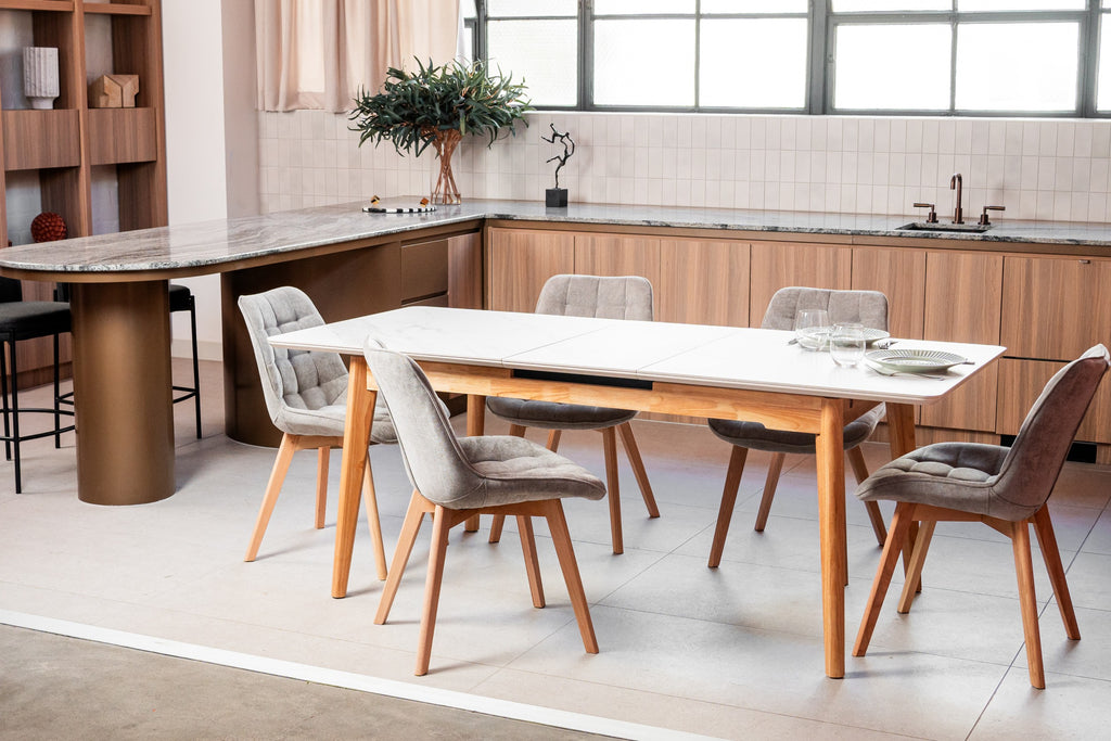 Nordic Extension Dining Table Snow White