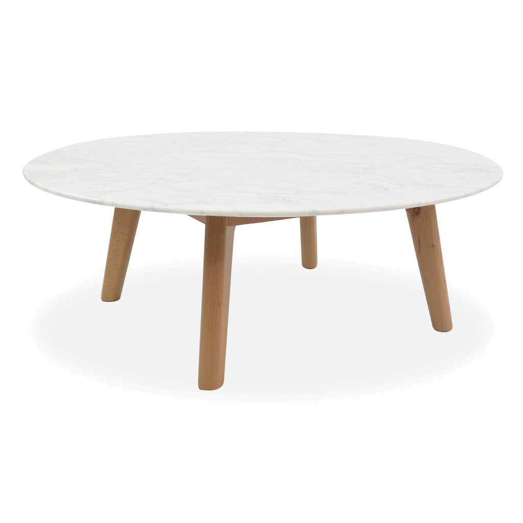 100cm Marble Round Venezia Coffee Table - Natural