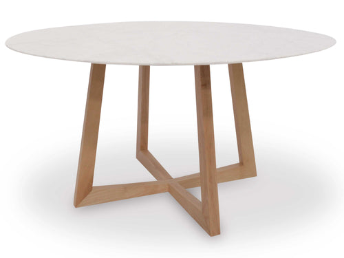 1.5m Round Marble Siena Dining Table - Natural