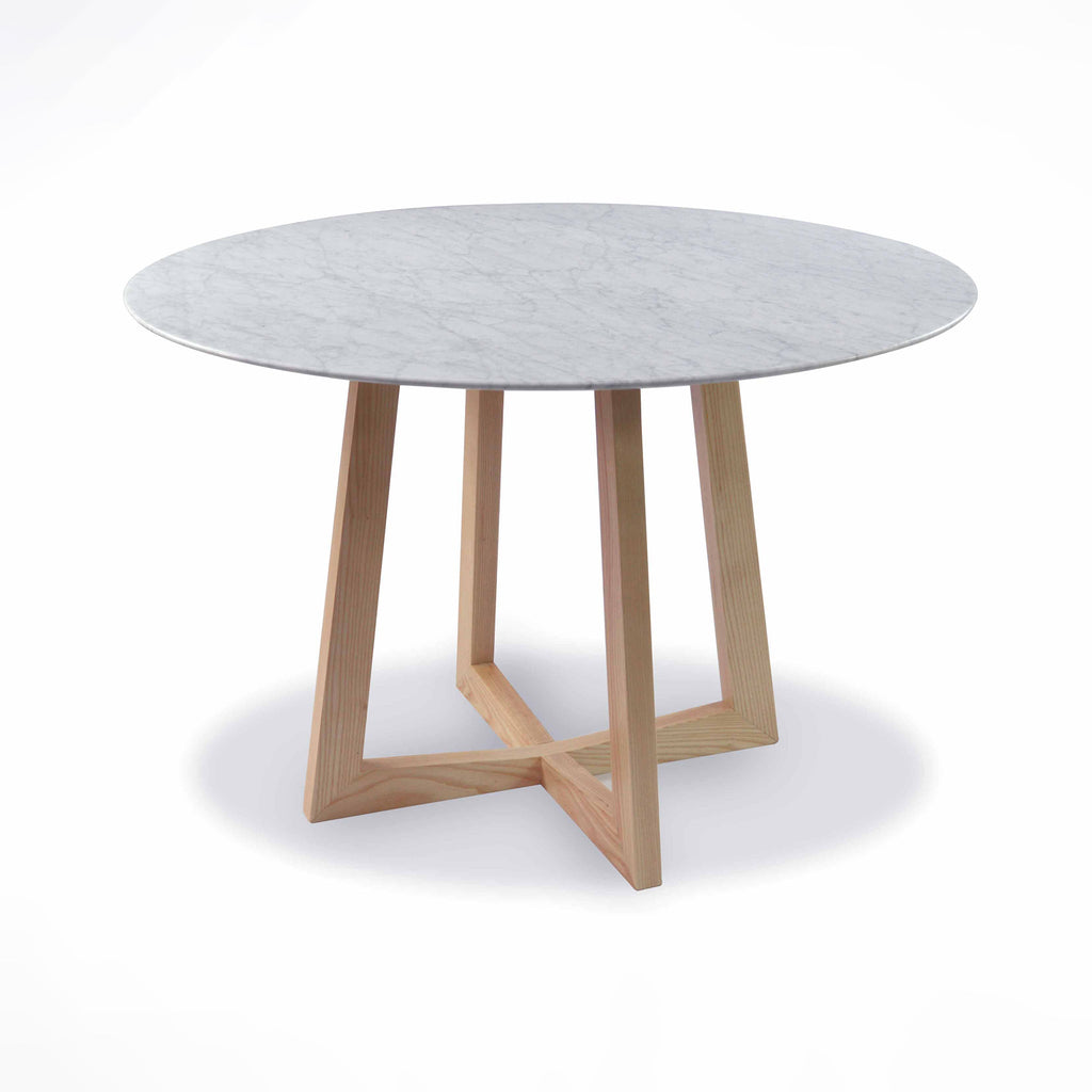 1.15m Marble Round Siena Dining Table - Natural