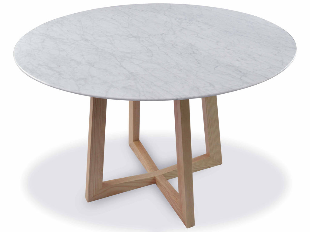 1.15m Marble Round Siena Dining Table - Natural