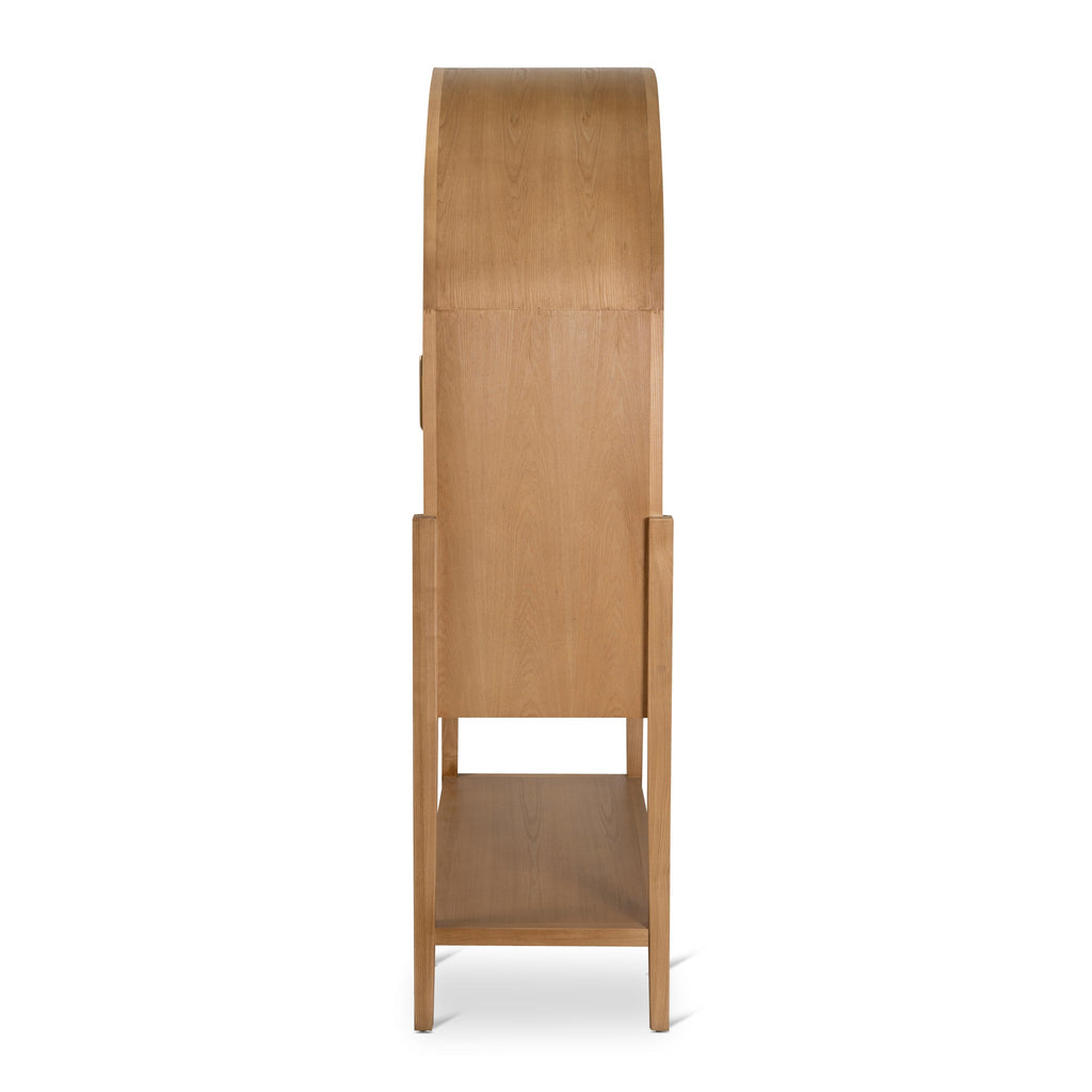 1.83m (H) Ash Genova Curve Cabinet - Natural