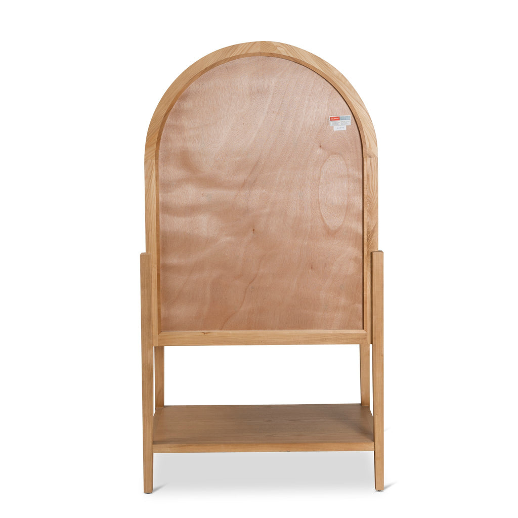 1.83m (H) Ash Genova Curve Cabinet - Natural