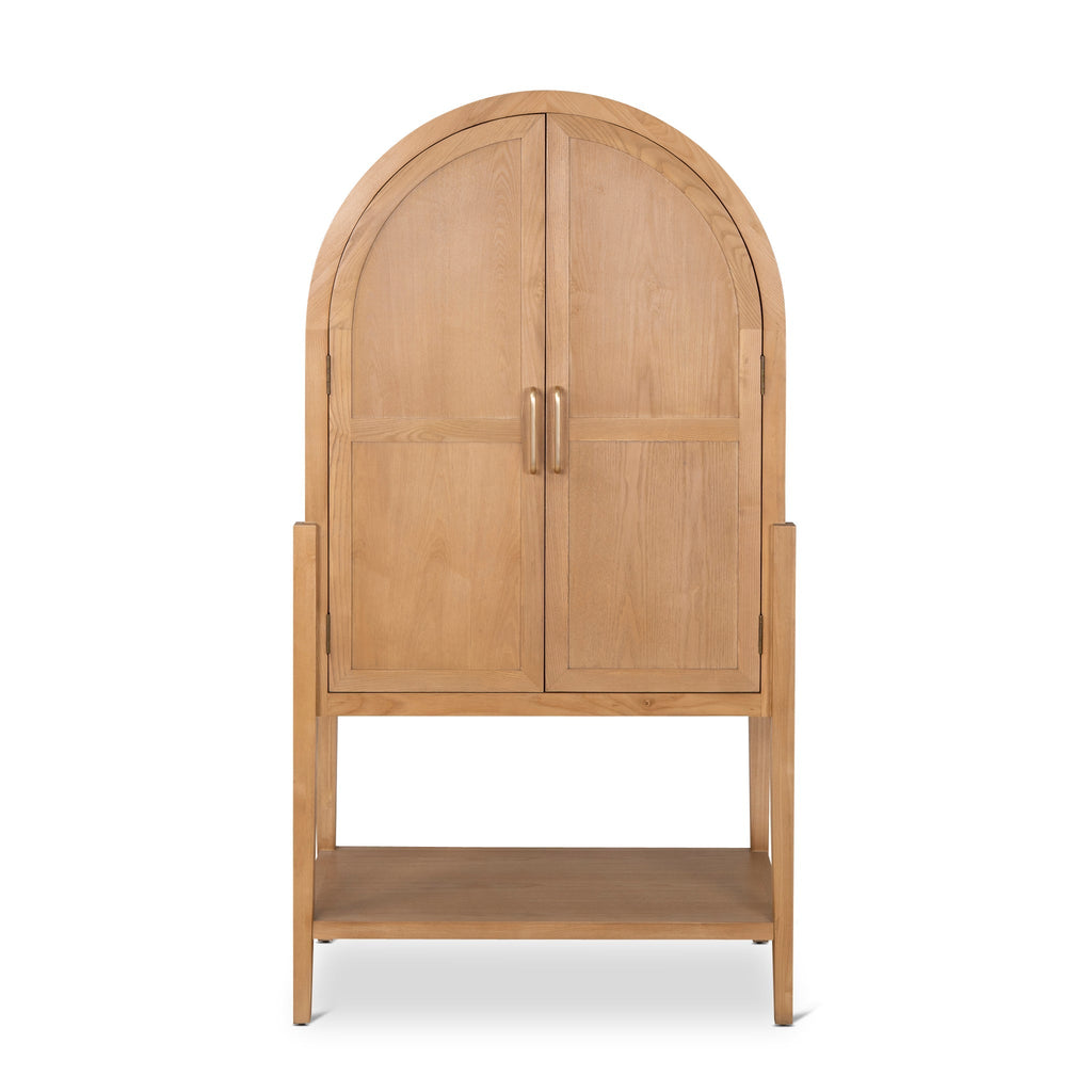 1.83m (H) Ash Genova Curve Cabinet - Natural