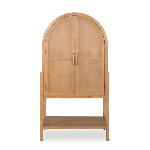1.83m (H) Ash Genova Curve Cabinet - Natural