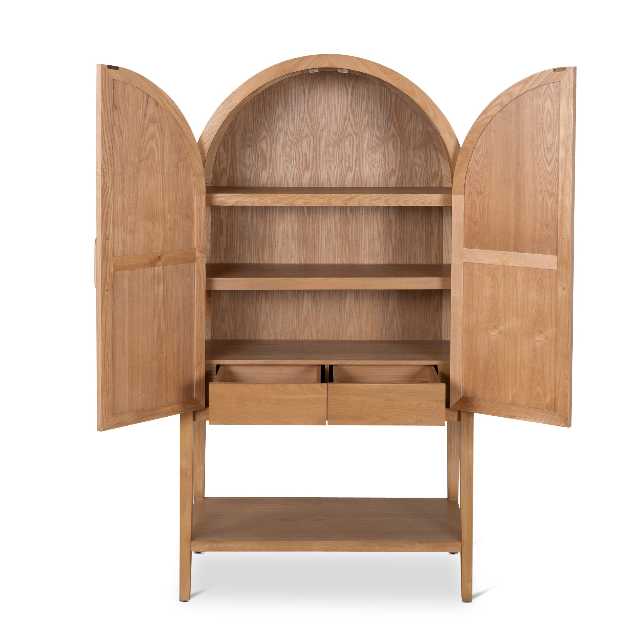 1.83m (H) Ash Genova Curve Cabinet - Natural